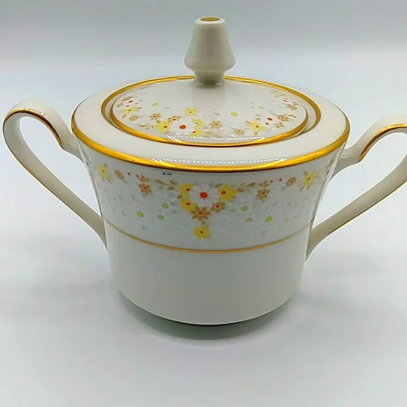 🎷HP! Noritake Ivory China, Creamer and Sugar Bowl "fragrance 7025". Japan - Picture 4 of 14
